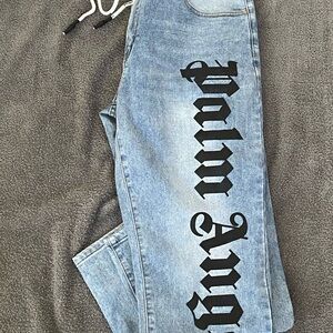 Palm Angels Light Blue Straight Jeans